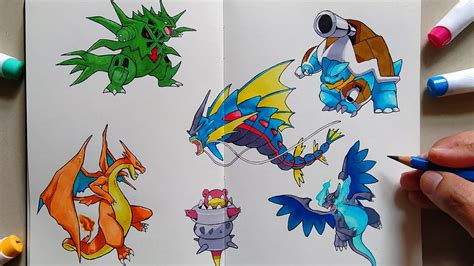 how to draw mega pokemon|strongest pokemon drawing.